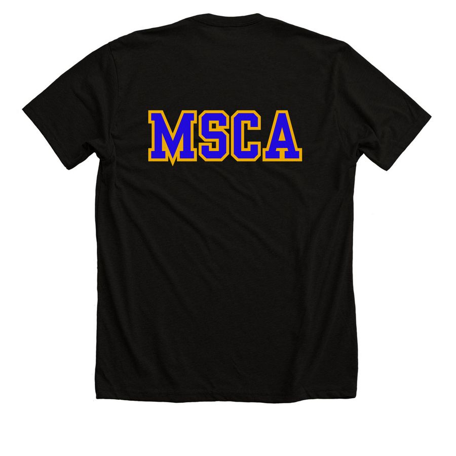 Honeybeeeez, a Solid Black Blend Premium Unisex Tee (back-view)