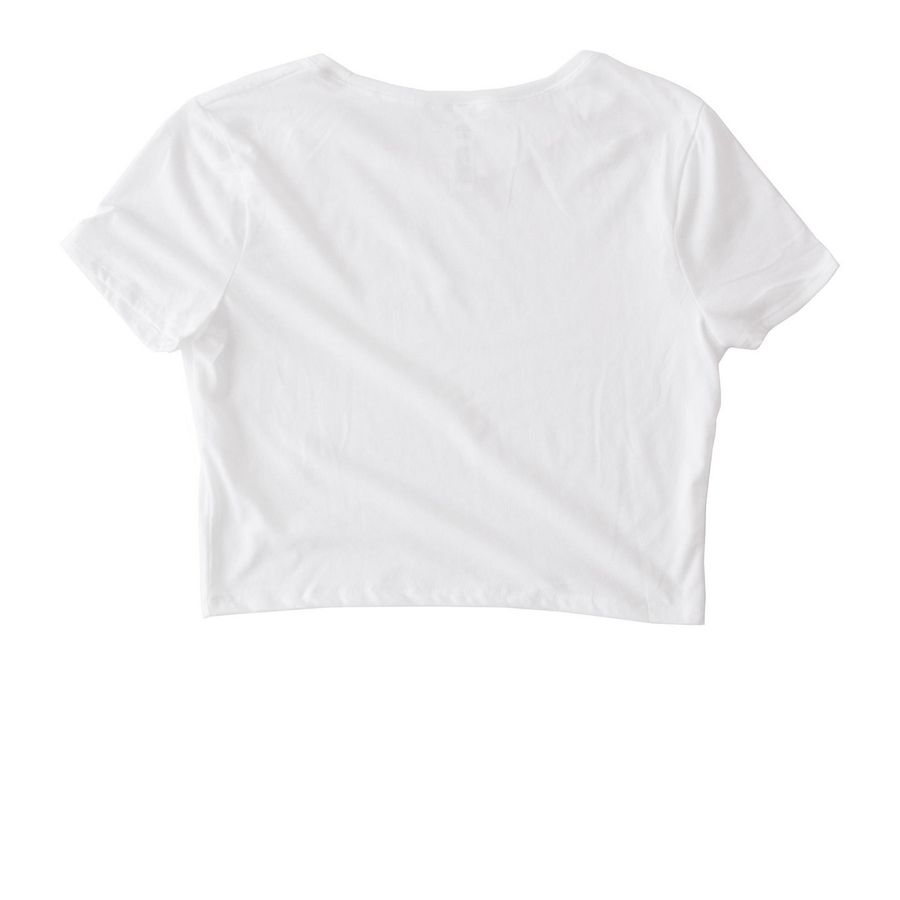 Way Too Blessed- Adult, a White Women's Fitted Cropped Tee (back-view)