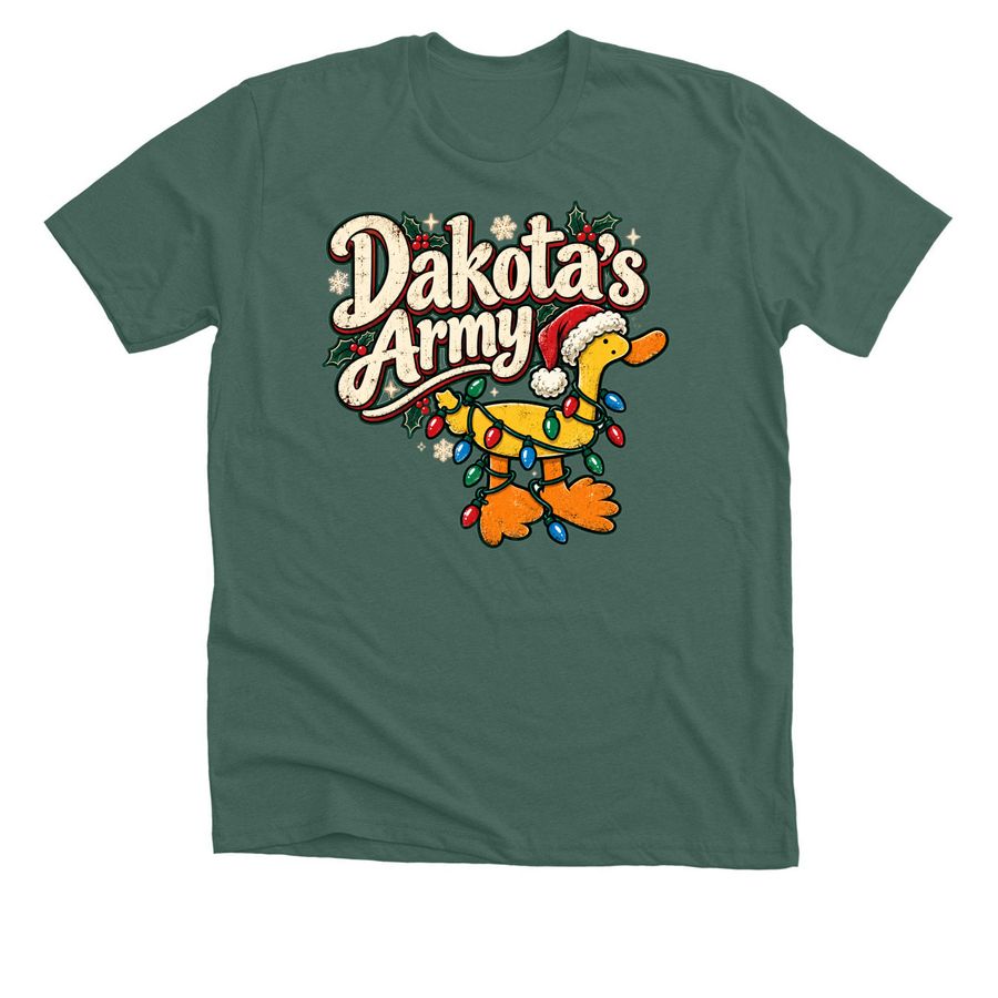 Dakota?s Army Christmas 2026, a Heather Forest Premium Unisex Tee