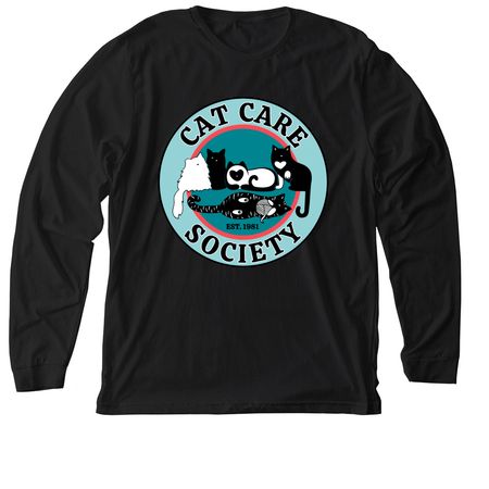 Cat Care Society Logo Swag, a Solid Black Blend Premium Long Sleeve Tee