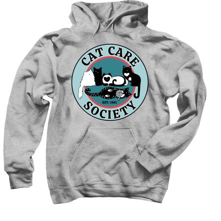 Cat Care Society Logo Swag, a Sport Grey Pullover Hoodie