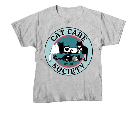 Cat Care Society Logo Swag, a Sport Grey Youth Unisex Tee