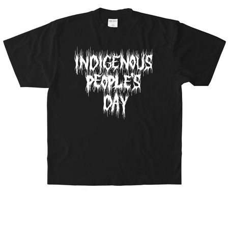 INDIGENOUS PEOPLE?S DAY, a Black Heavyweight Garment Dye Tee