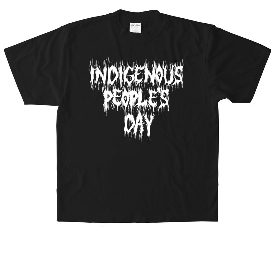 INDIGENOUS PEOPLE?S DAY, a Black Heavyweight Garment Dye Tee