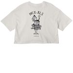 Hex ALS, a Vintage White Women?s Cropped Cotton Tee (back-view)