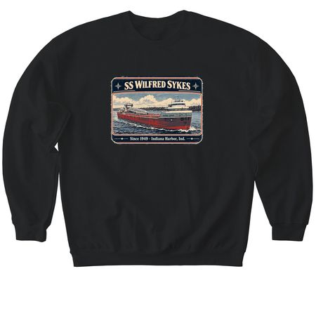 SS Wilfred Sykes, a Black Softstyle Crewneck Sweatshirt