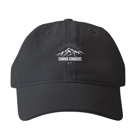 Connor Conquers A-T Shop 2.0, a Black Printed Pigment Dye Baseball Cap