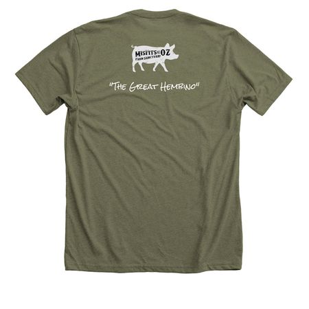 Legends Tee, a Heather Olive Premium Unisex Tee (back-view)