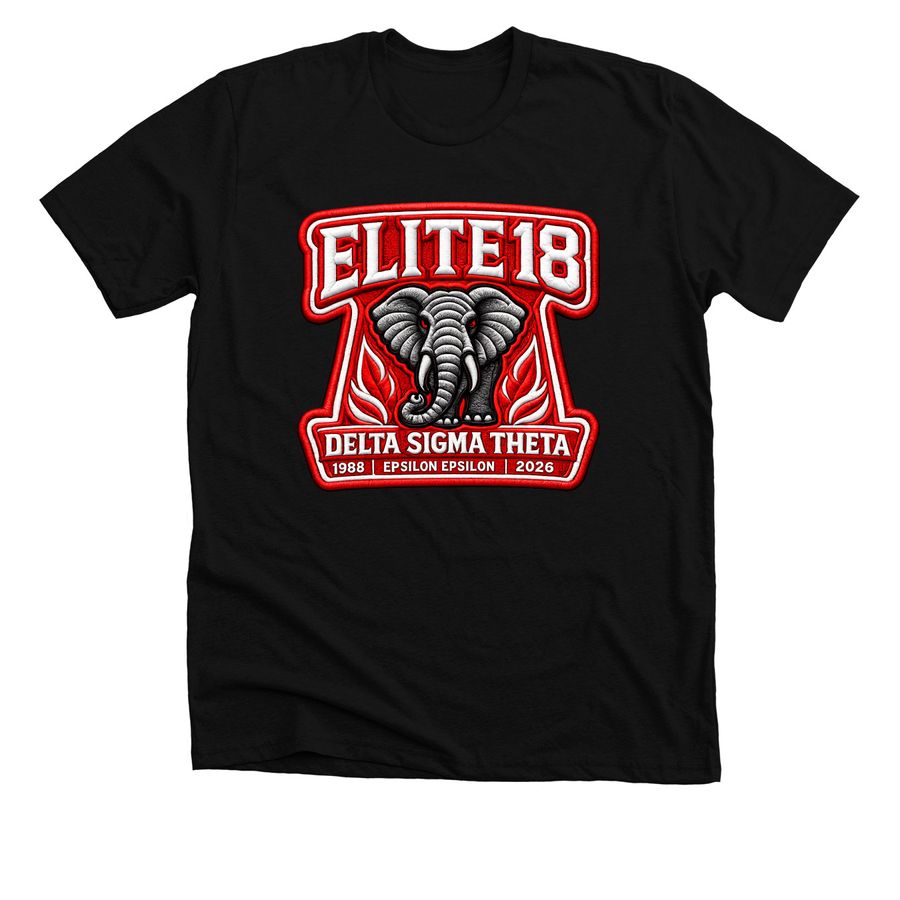 ELITE 18, a Solid Black Blend Premium Unisex Tee