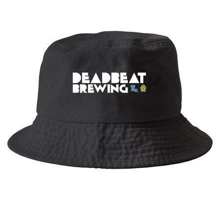 Deadbeat Brewing LA Logo, a Black Printed Bucket Hat