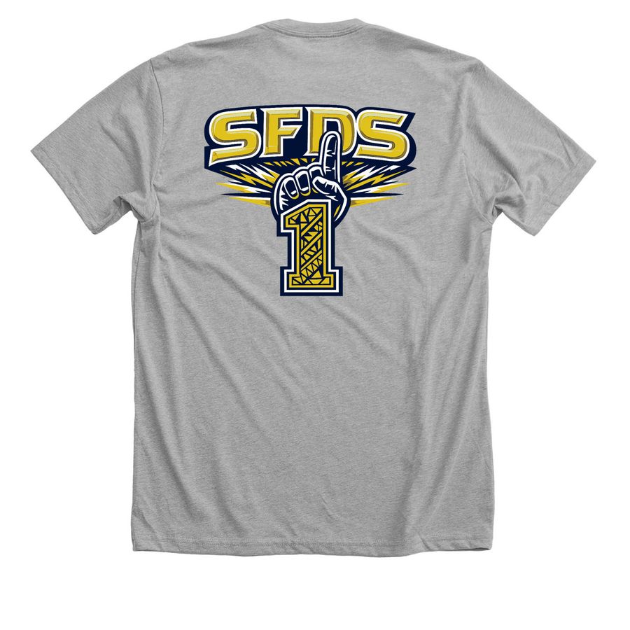 Tribal WTO, a Athletic Heather Premium Unisex Tee (back-view)