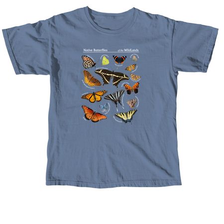 Native Butterflies of the WildLands, a Blue Jean Comfort Colors Unisex Tee
