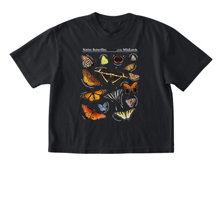 Native Butterflies of the WildLands, a Black Comfort Colors Boxy Tee