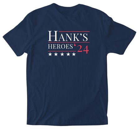 2024 Hank's Heroes Hemophilia Walk T-Shirt, a Navy Softstyle Cotton Tee