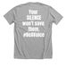 Silence Won't Save Them Tee, a Athletic Heather Premium Unisex Tee (back-view)