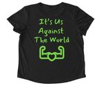 Huxley Forever Strong, a Space Black Allmade Eco Triblend Women?s Scoop Neck Tee (back-view)