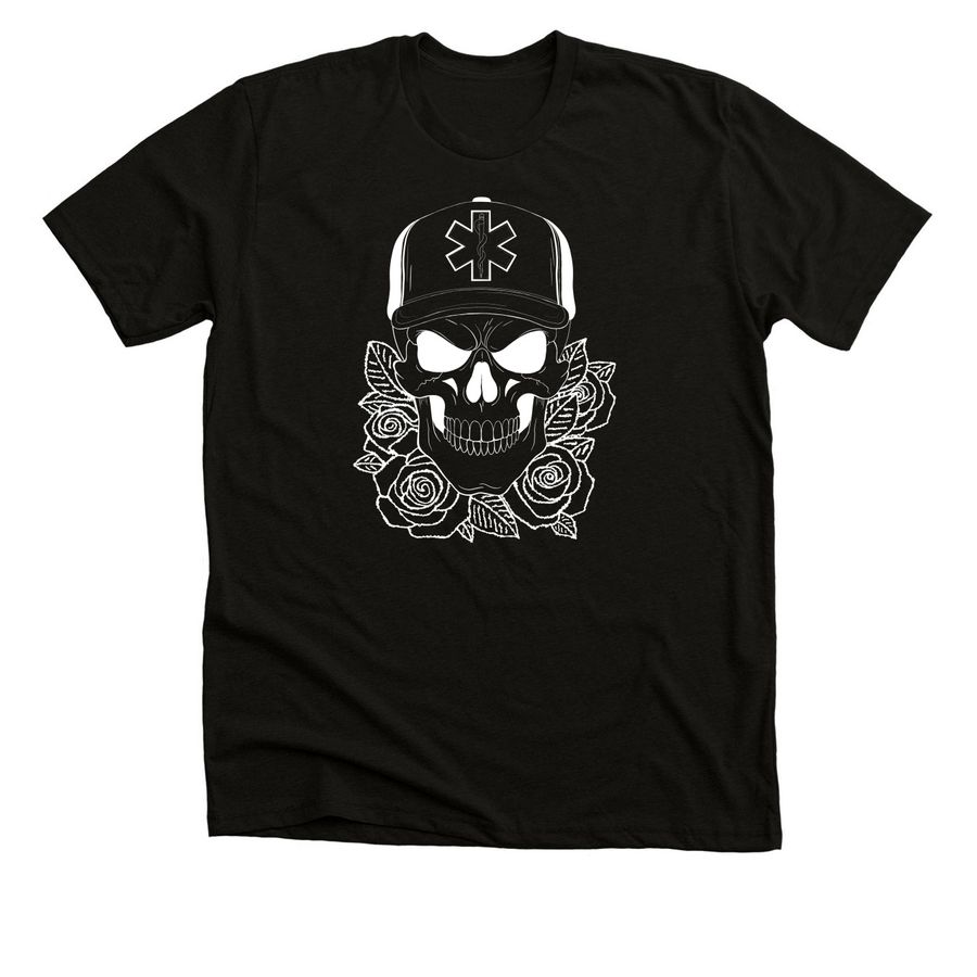 EMT Skull, a Solid Black Blend Premium Unisex Tee