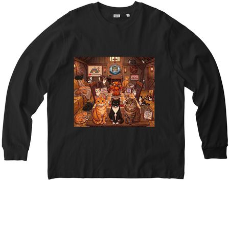 Mountain Cats Thanksgiving&nbsp;, a Black Stanley/Stella Unisex Freestyler Heavyweight Long Sleeve Tee