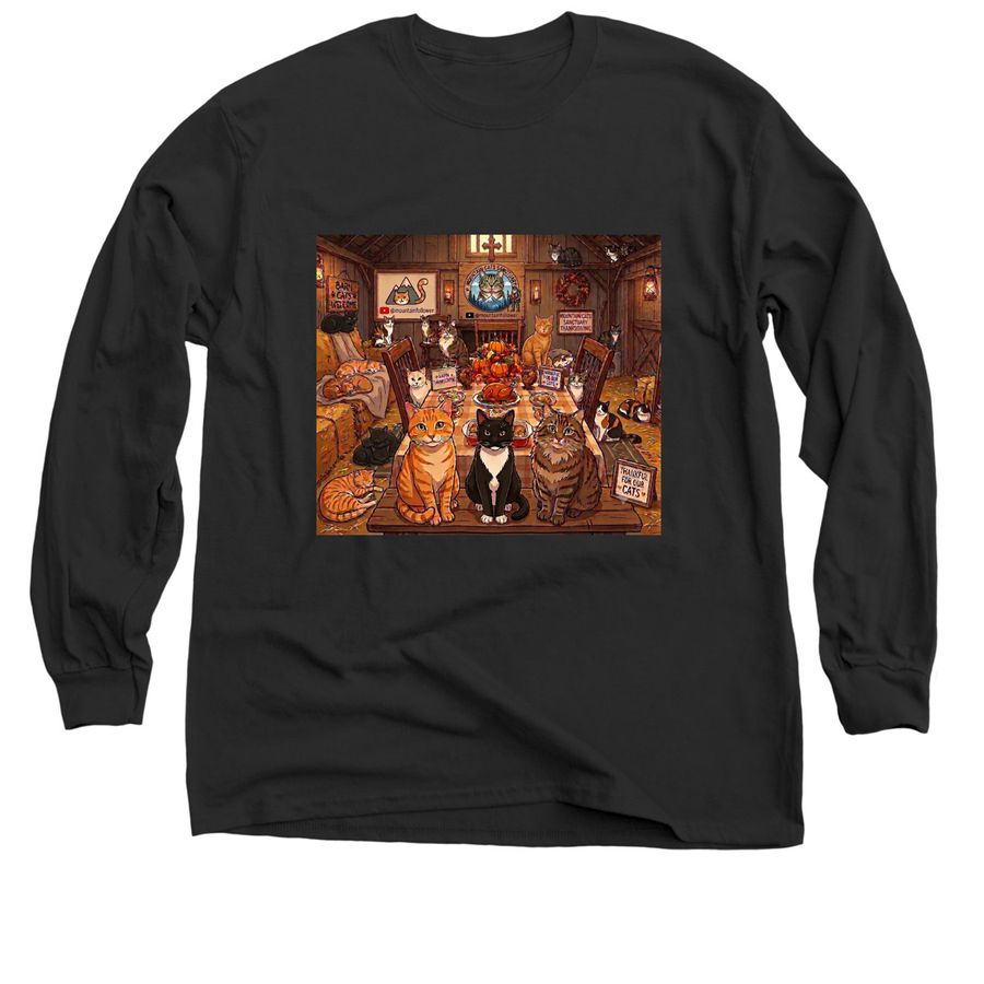 Mountain Cats Thanksgiving&nbsp;, a Black Classic Long Sleeve Tee