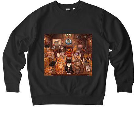 Mountain Cats Thanksgiving&nbsp;, a Black Stanley/Stella Unisex Changer 2.0 Crewneck Sweatshirt