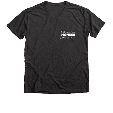 The 3 day Pioneer, a Dark Grey Heather Premium V-Neck Tee