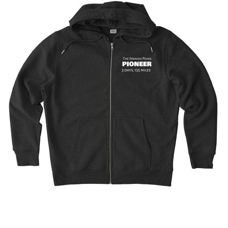 The 3 day Pioneer, a Dark Heather Grey Stanley/Stella Unisex Cultivator 2.0 Zip Up Pullover Hoodie