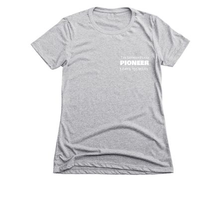 The 3 day Pioneer, a Dark Heather Grey Women's Slim Fit Tee