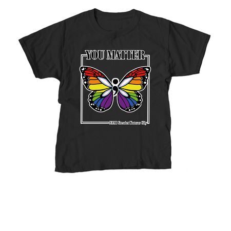 Semicolon Pride Butterfly, a Black Youth Unisex Tee