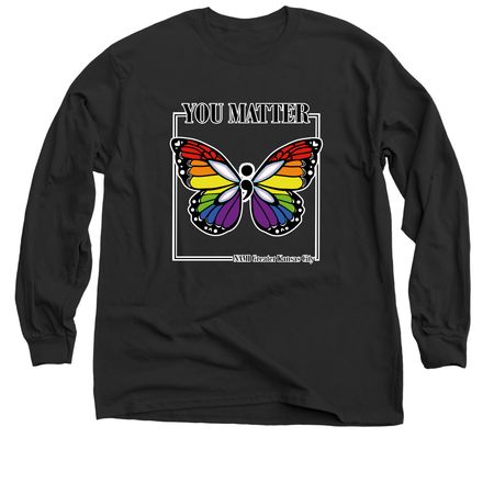 Semicolon Pride Butterfly, a Black Classic Long Sleeve Tee