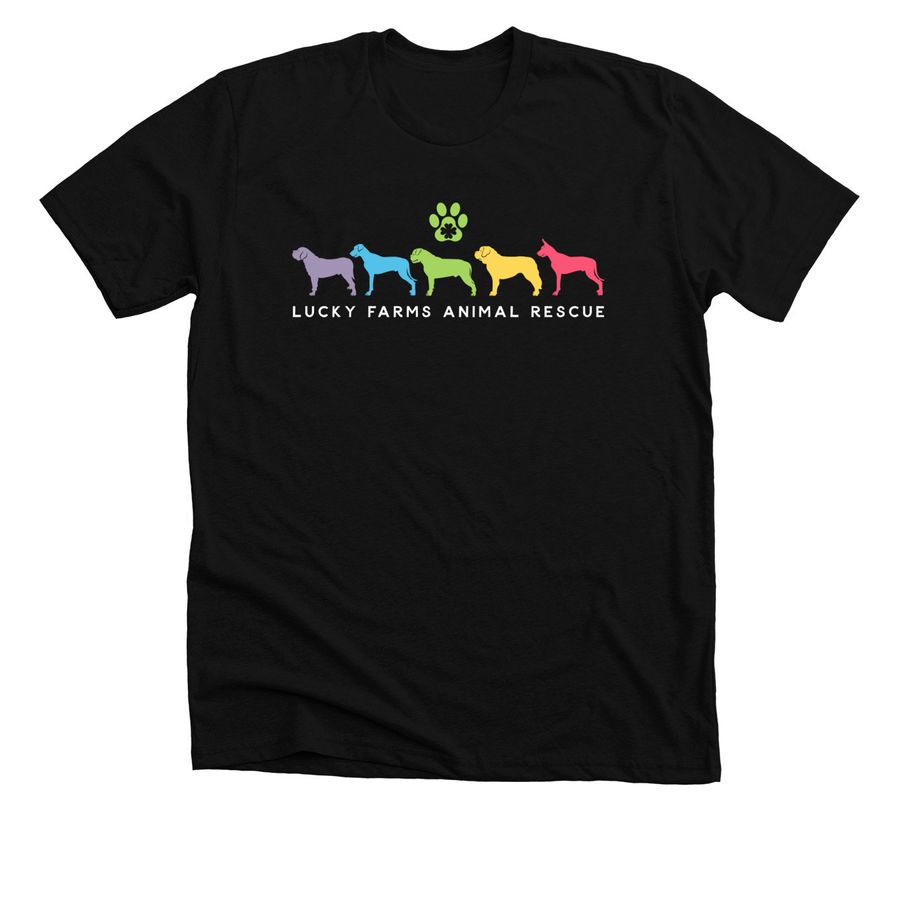 Lucky Farms Animal Rescue, a Solid Black Blend Premium Unisex Tee
