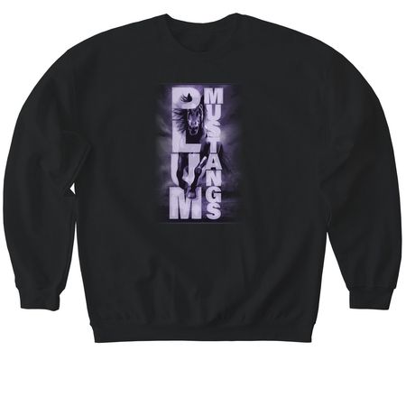 Plum Mustangs | Run Free, a Black Softstyle Crewneck Sweatshirt