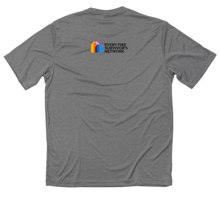 Don't Mess with Fire Survivors Athletic Tee, a Grey Concrete Heather Classic Performance Tee (back-view)