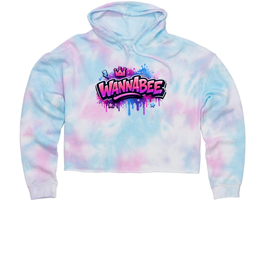 WANNABEE Graffiti Apparel&nbsp;, a Cotton Candy Women?s Tie Dye Cropped Hoodie