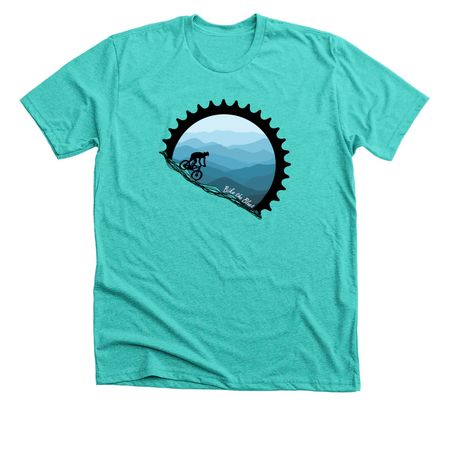 Bike the Blues, a Heather Sea Green Premium Unisex Tee