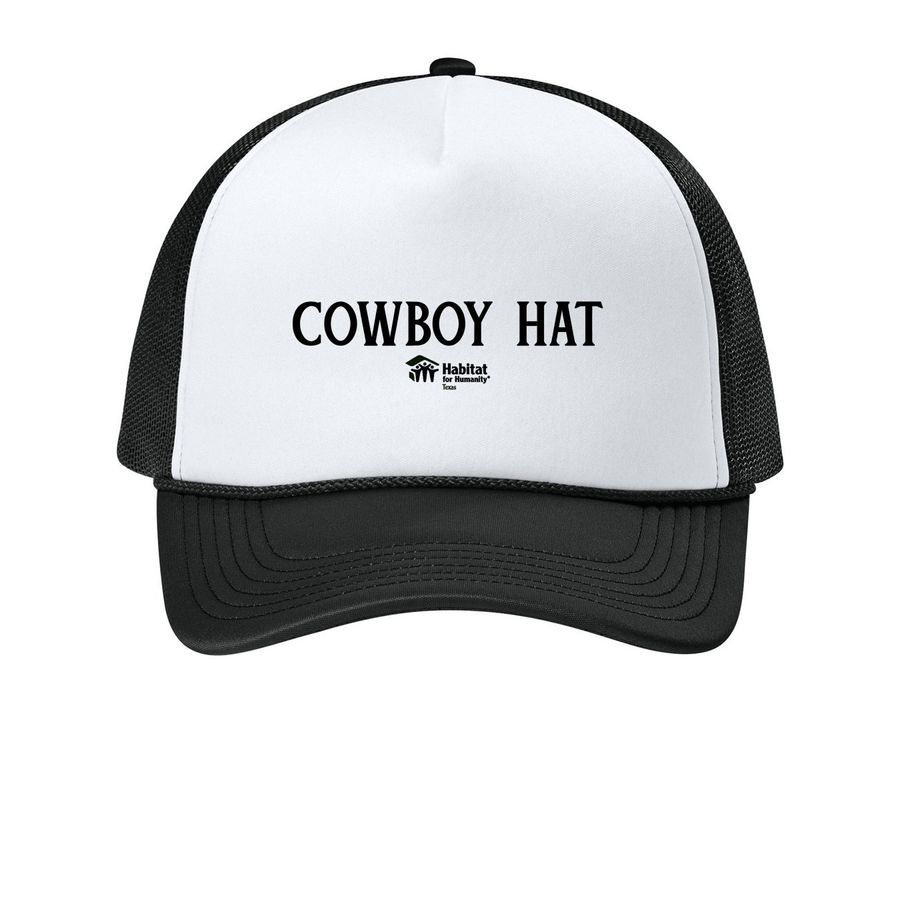 Lone Star Summit 2026: Cowboy Hat, Black, a White/ Deep Black Printed Foam Trucker Hat