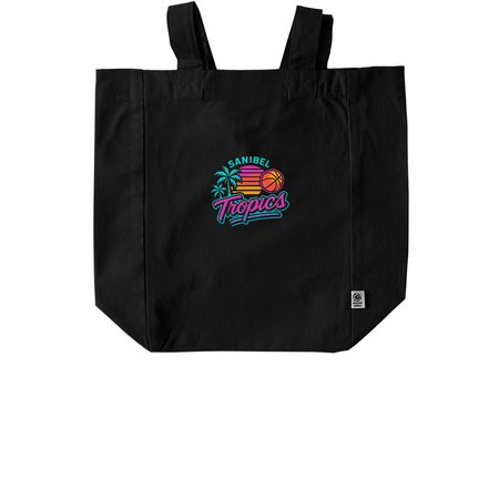 Tropics Tote, a Black Recycled Cotton Tote Bag
