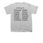 Nametag Tee, a Sport Grey Youth Unisex Tee (back-view)