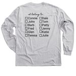 Nametag Tee, a Sport Grey Classic Long Sleeve Tee (back-view)
