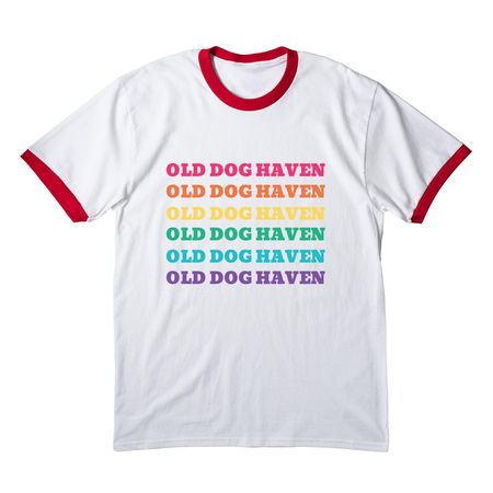 On repeat!&nbsp;, a White/ Red Cotton Ringer Tee