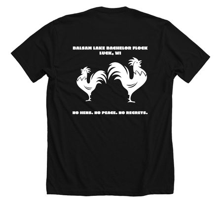 Support the C0ck flock!, a Solid Black Blend Premium Unisex Tee (back-view)