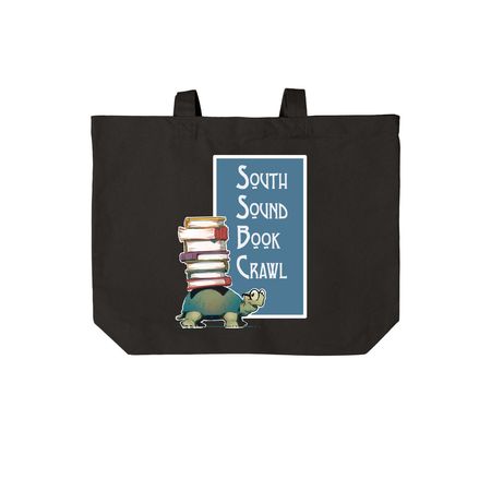 South Sound Book Crawl 2026 Tote, a Deep Black Cotton Canvas Tote Bag