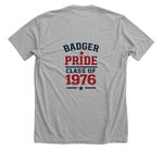 Badger Class of '76 Reunion Apparel, a Athletic Heather Premium Unisex Tee (back-view)