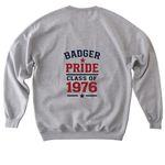 Badger Class of '76 Reunion Apparel, a Sport Grey Softstyle Crewneck Sweatshirt (back-view)
