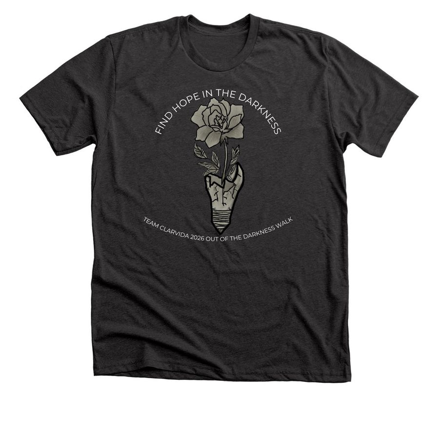 Clarvida 2026 Walk Shirt, a Dark Grey Heather Premium Unisex Tee