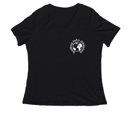 The Route, a Black Women's Relaxed V-Neck Tee