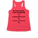 JPS Active Wear Color Set 2, a Hot Coral Women's Performance Tank (back-view)