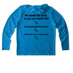JPS Active Wear Color Set 2, a Sapphire UV Performance Long Sleeve Hoodie (back-view)