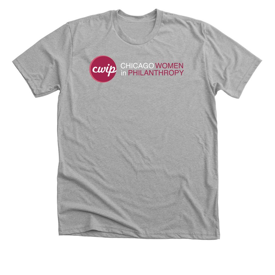 Chicago Women in Philanthropy&nbsp;(white text), a Athletic Heather Premium Unisex Tee