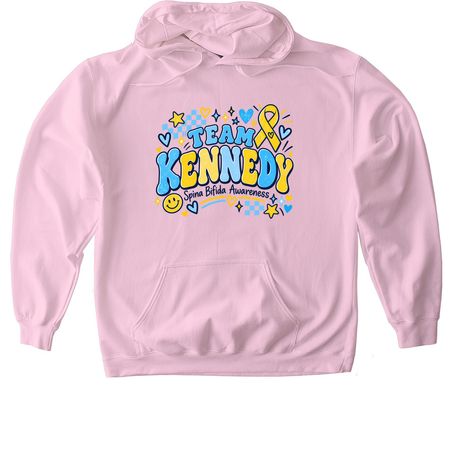 Team Kennedy&nbsp;, a Light Pink Gildan Softstyle Pullover Hoodie