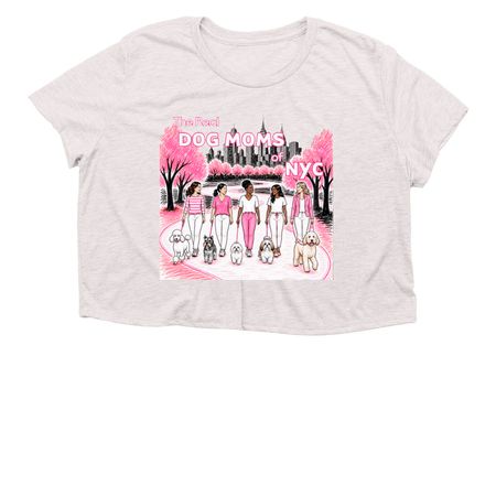 The Real Dog Moms of NYC, a Heather Dust Women?s Flowy Cropped Tee